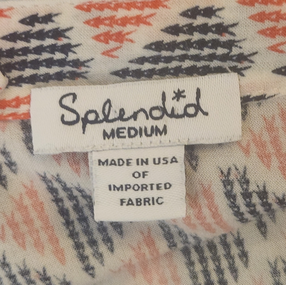 Splendid Triangle Print Button Down Shirt Medium … - image 4